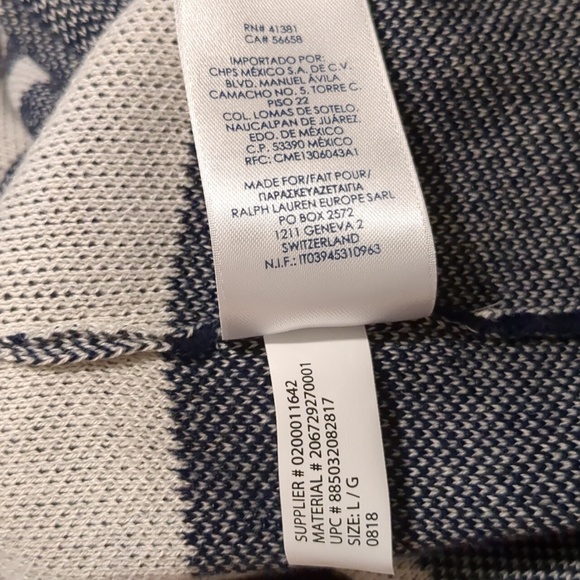 NWT chaps navy and white plaid vest jacket coat size L $30 OBO takes it - Picture 16 of 16